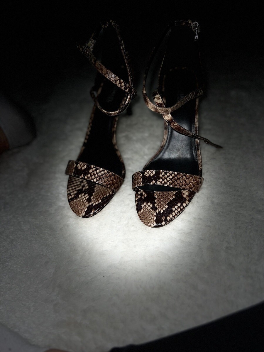 Michael Kors Jordyn Snake Embossed Faux Leather Sandals 6.5