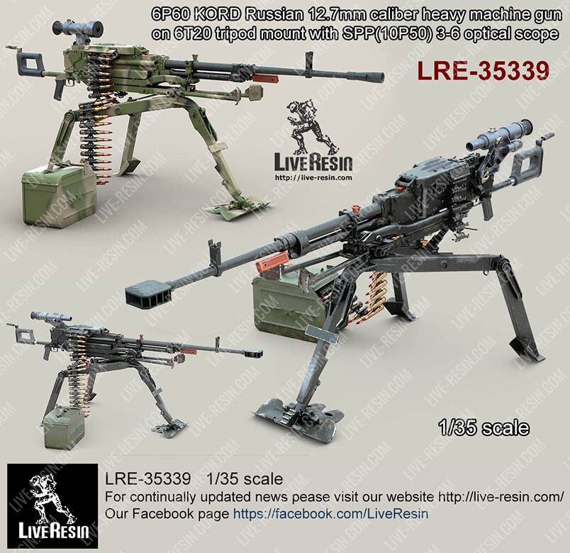 Live Resin 1/35 LRE-35339 6P60 KORD Russian 12.7mm Calibre Heavy