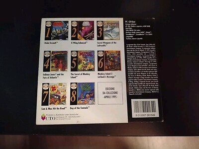 MONKEY ISLAND 2 PC CD ROM ITALIAN BLACK SERIES CTO USED COMPLETE