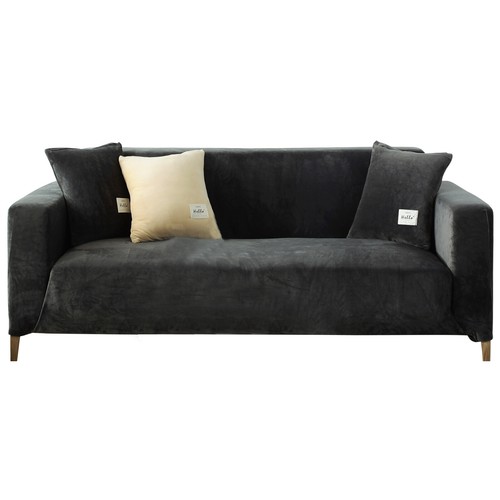 1/2/3/4 Sitzer Stretch Samt Sofabezug Sofa Überzug Ecksofa Abdeckung Sofahusse - Bild 43 von 87