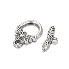 Alloy Silver Charm Toggle Clasps Size 12x18mm Toggle Size 15mm