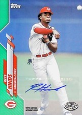 2020 TOPPS PRO DEBUT GREEN AUTO /99 RECE HINDS #PD-51 CINCINNATI REDS ROOKIE