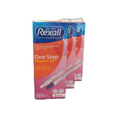Rexall One Step Pregnancy Test,Three Boxes, (6) Tests Total, Blue Dye