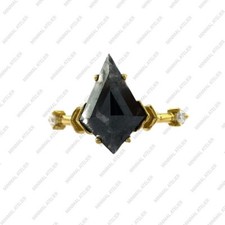 Black Onyx Ring, 925 Sterling Silver Gold Plated Gift For Her Anniversary Band