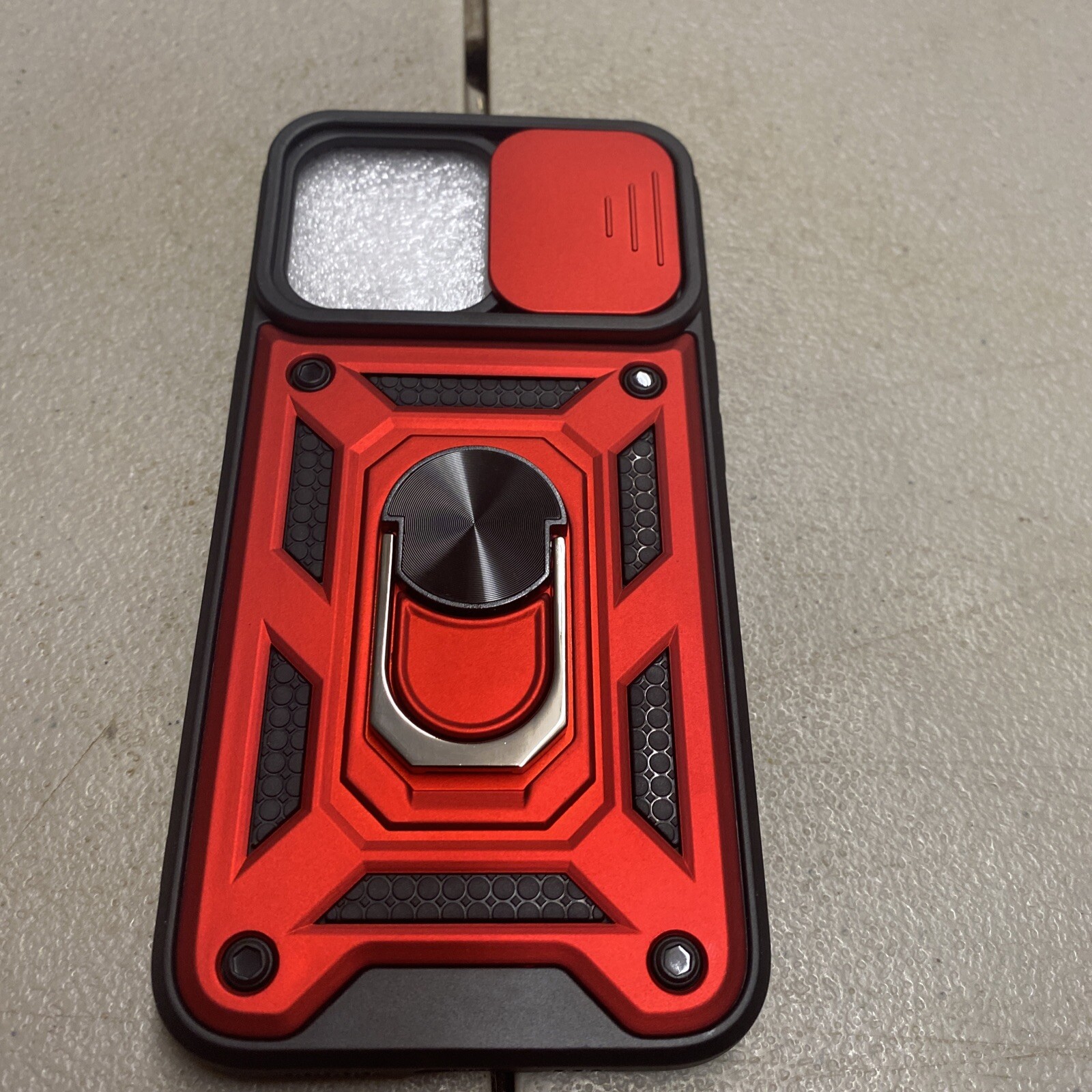 Donwell for iPhone 13 Pro 6.1 inch, Slim with Built-in Ring Holder Kickstand Red