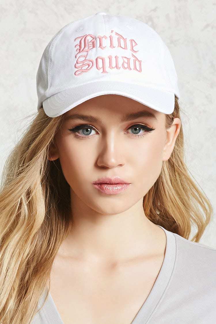 White hat cap BRIDE SQUAD bachelorette bridesmaid gift  display picture 2