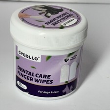 Dental Care Finger Wipes Dogs/Cats Reduces Plaque  Freshens Breath Teeth, 50ct