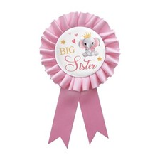 Pink Big Sister Pin Baby Shower Button Pin Big Girl Birthday Tinplate Badge P...