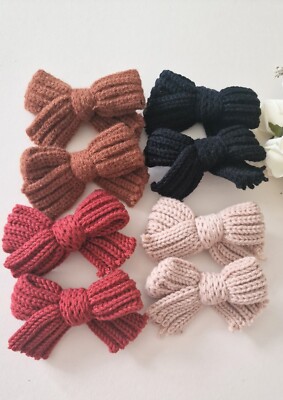 Baby Bow Gift Set Headband Set Of Crochet Hairclips hair accessories for girls