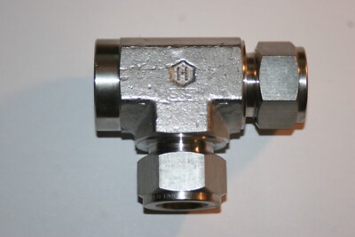 1/2 x 1/2 Tube x 1/2 FNPT 316ss Female Run Tee Fitting Ham-Let 771LFSS1/2X1/2