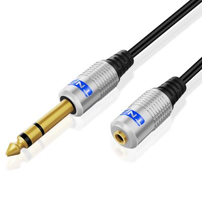 6.35mm to 3.5mm Cable Adapter 15FT Female TRS Stereo Audio Jack Plug Wire Cord
