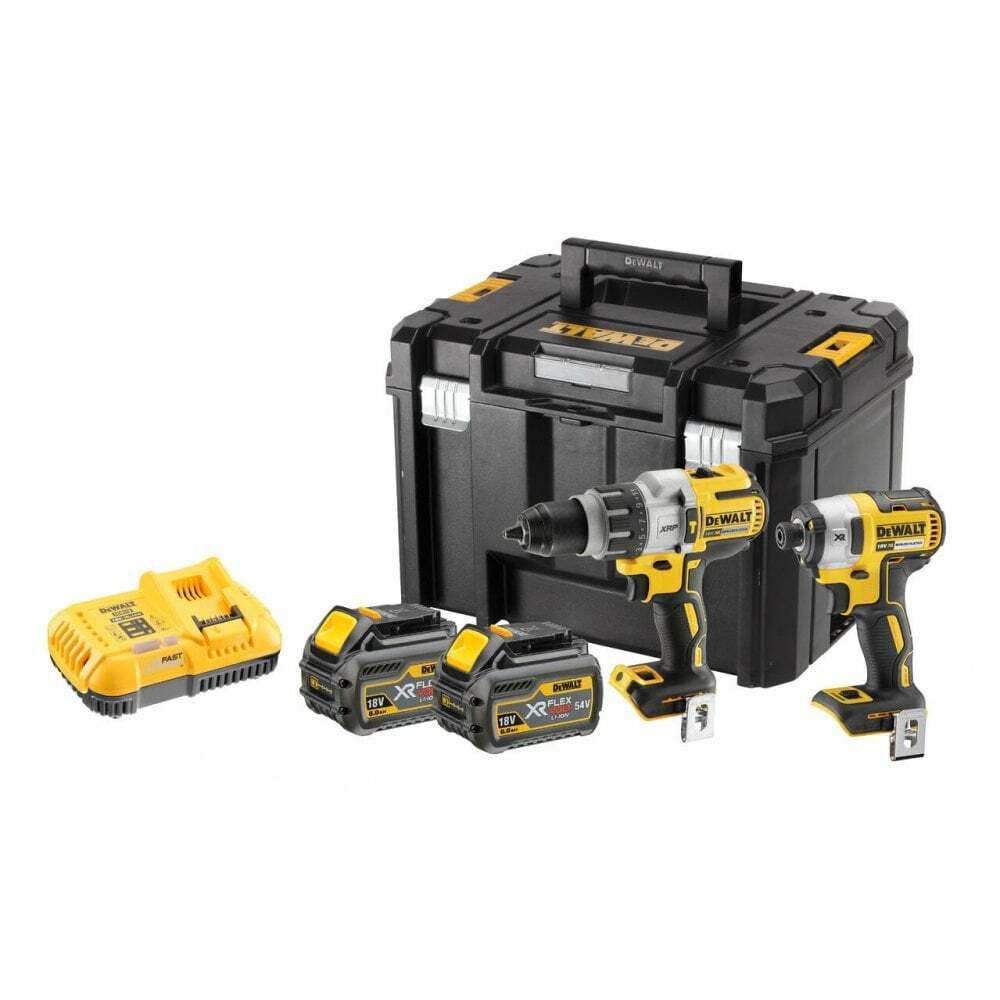 Dewalt DCK276T2T-GB 18v Twin Pack DCCF887 + DCD996 2 6.0ah Batteries, Charger