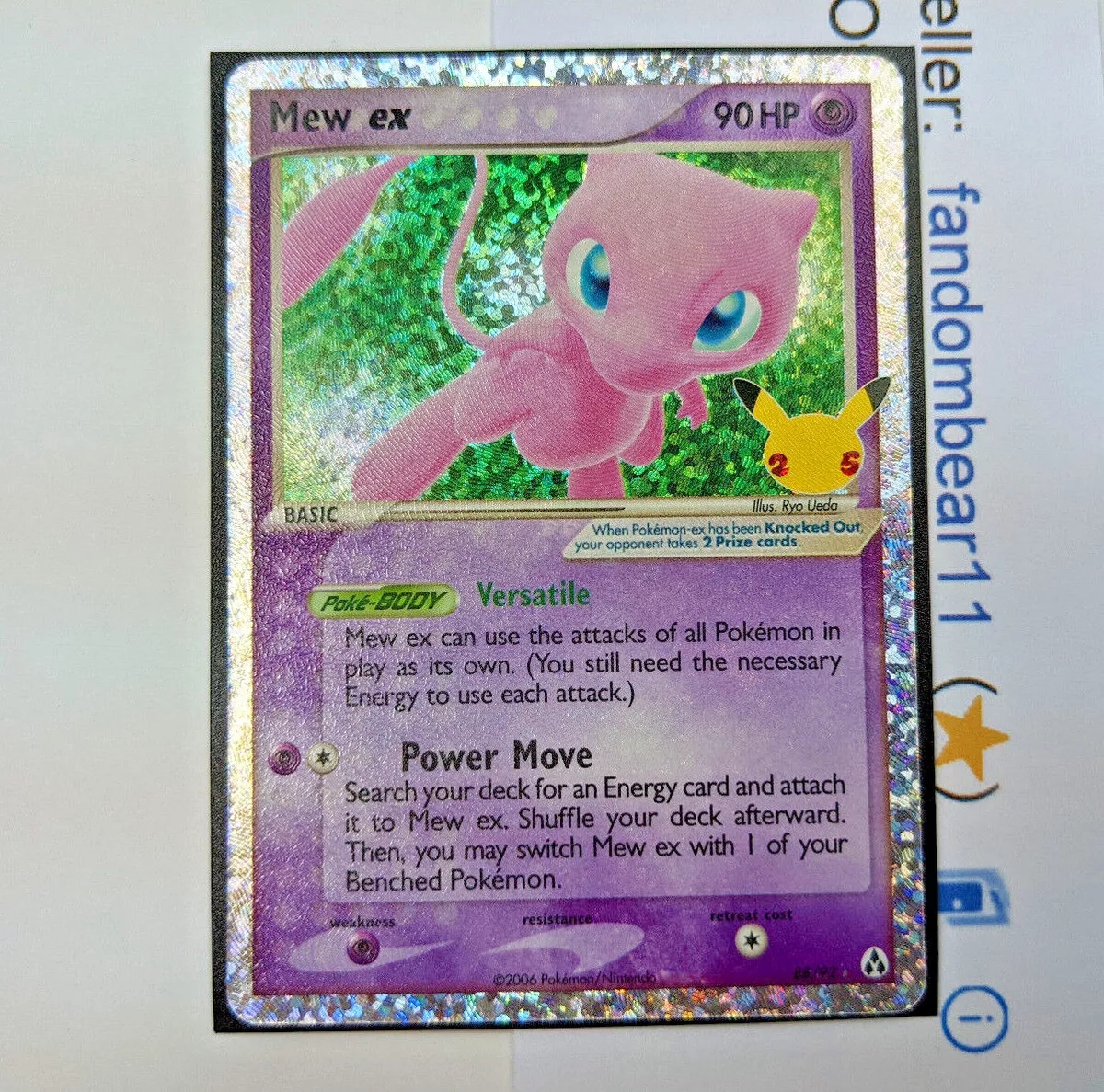 Carta Pokémon Mew Ex Clássico - Coleção Celebrações 25 Anos