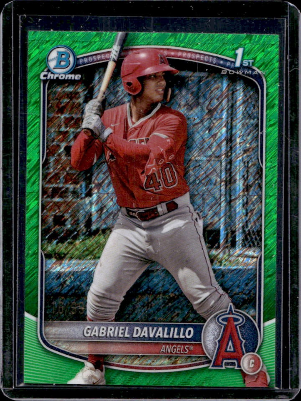 2025 Bowman Chrome Gabriel Davalillo Green Shimmer Refractor 1st #/99 Angels
