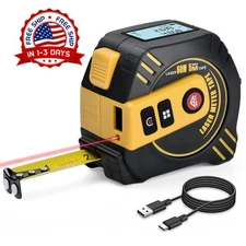 Medidor De Distancia Laser Digital Cinta Metrica Laser Precisa Hasta 197Ft NUEVO