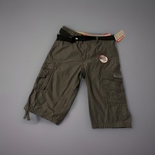 Unionbay Men Cordova Belted Double Stack Cargo Gray Short, New Sz 30x14 Inseam