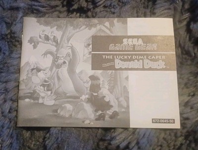 The Lucky Dime Caper Starring Donald Duck (Sega Game Gear) MANUAL ONLY - NO GAME