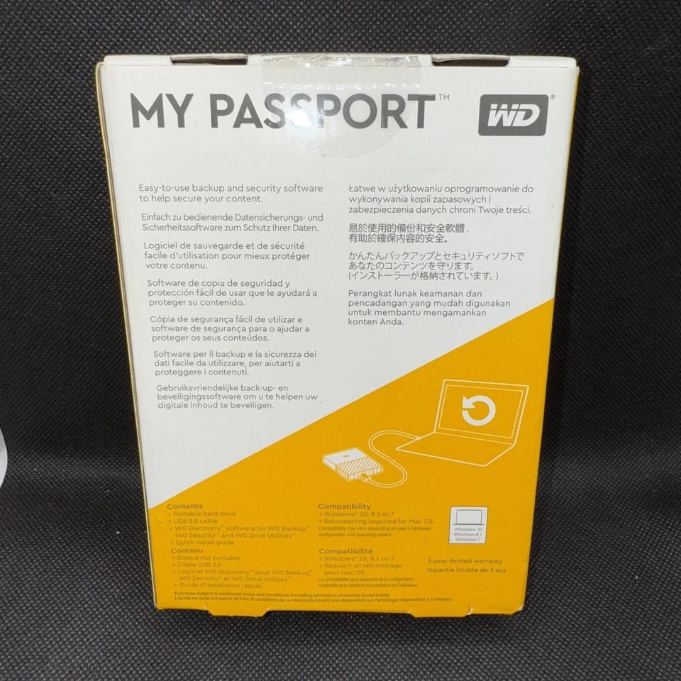 WD My Passport 2TB Portable External Hard Drive - Blue - Image 2 of 4