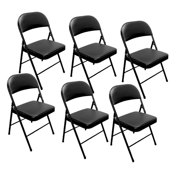 Silla de Metal Plegable Negra Plegable Computadora Fiesta Hogar Oficina Camping Escritorio Silla