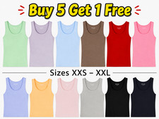 PRIMARK LADIES STRETCH WIDE STRAP VEST TOP SCOOP NECK UK SIZES SUMMER TANK CROP