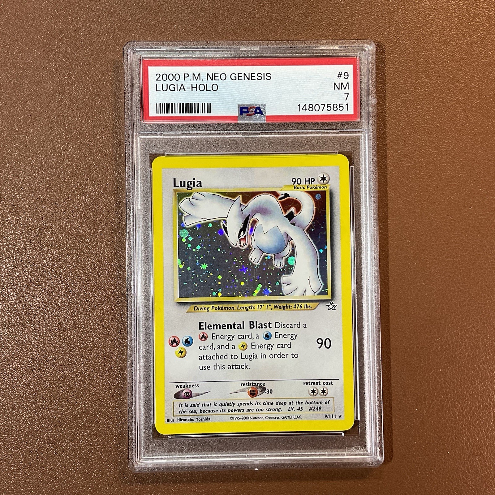Lugia Holo #9/111 – 2000 Pokémon Neo Genesis Unlimited – PSA 7 NM