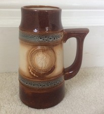 VINTAGE UKRAINE EARTHENWARE BEER MEAD MUG WITH COSSACK CIRCA 1980 NEW