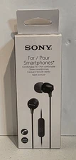 NIP Sony MDR-EX15APB In-Ear Earbud with Microphone Black 