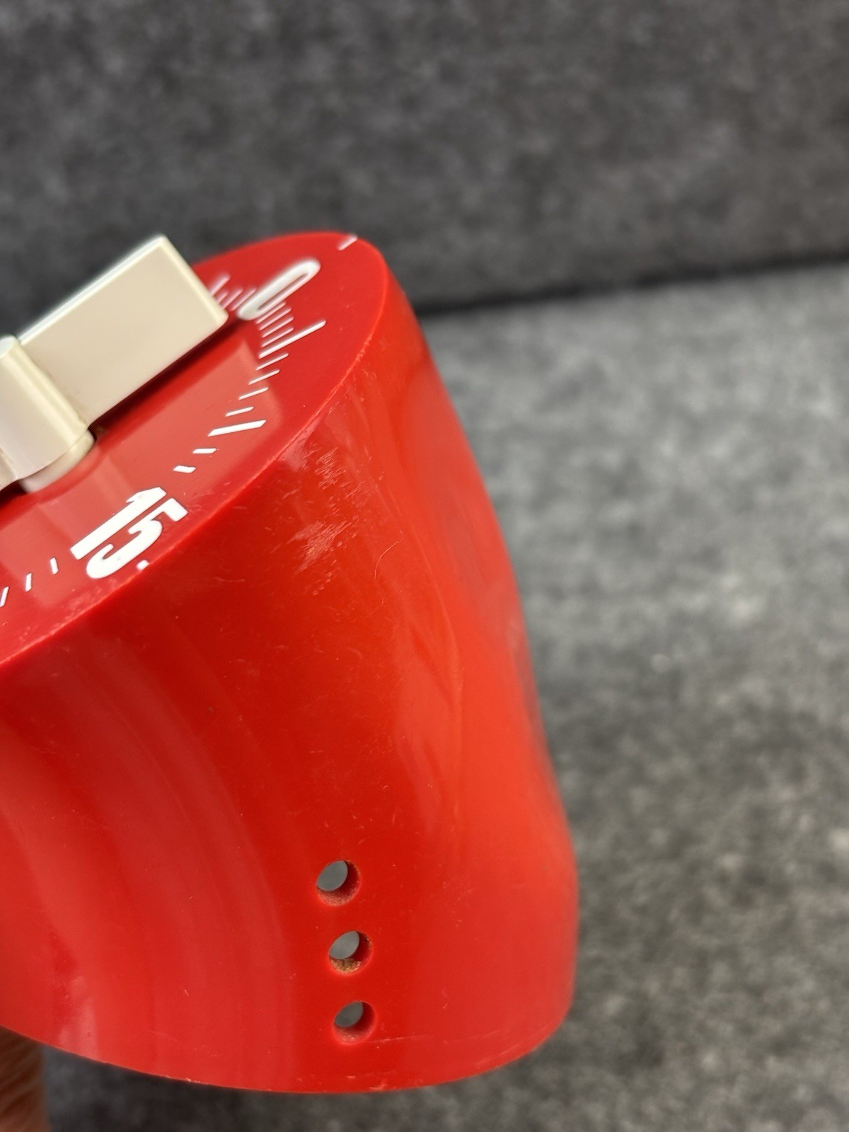 VINTAGE ROWOCO RED WHITE KITCHEN COOKING TIMER ITALORA MILANO ITALY *PLEASE READ