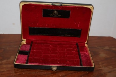 Vintage Shields Jewelry Box Case Red Velvet Lined Presentation Storage 10.5''x6.5