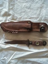 Vintage Miniature Fixed Blade Knife With Compass On Handle
