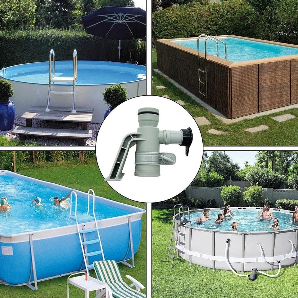 Pool-Schlauchadapter Mit Kolbenventil – Für Oberirdische Pools, 3,2 Cm Auf 3,8 Cm, 2 Stück Set
