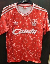 Liverpool Football Shirt Size Medium Red 1989/91 Retro Home Jersey Soccer Candy