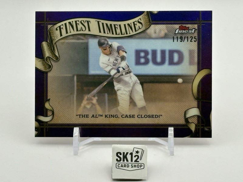 2025 Topps Finest - Finest Timelines Aaron Judge #FT-11 Purple Refractor /125
