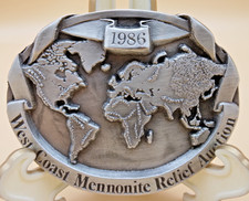 Vintage Belt Buckle West Coast Mennonite Relief Auction 151/250 Siskiyou 1986