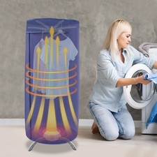 Secadora de Ropa Portátil de Acero Inoxidable con Toallero Gran Capacidad 900w Nueva