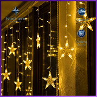 Lichtervorhang Stern Warmweiß 8 Modi USB Weihnachtsbeleuchtung FüR Fenster TüR