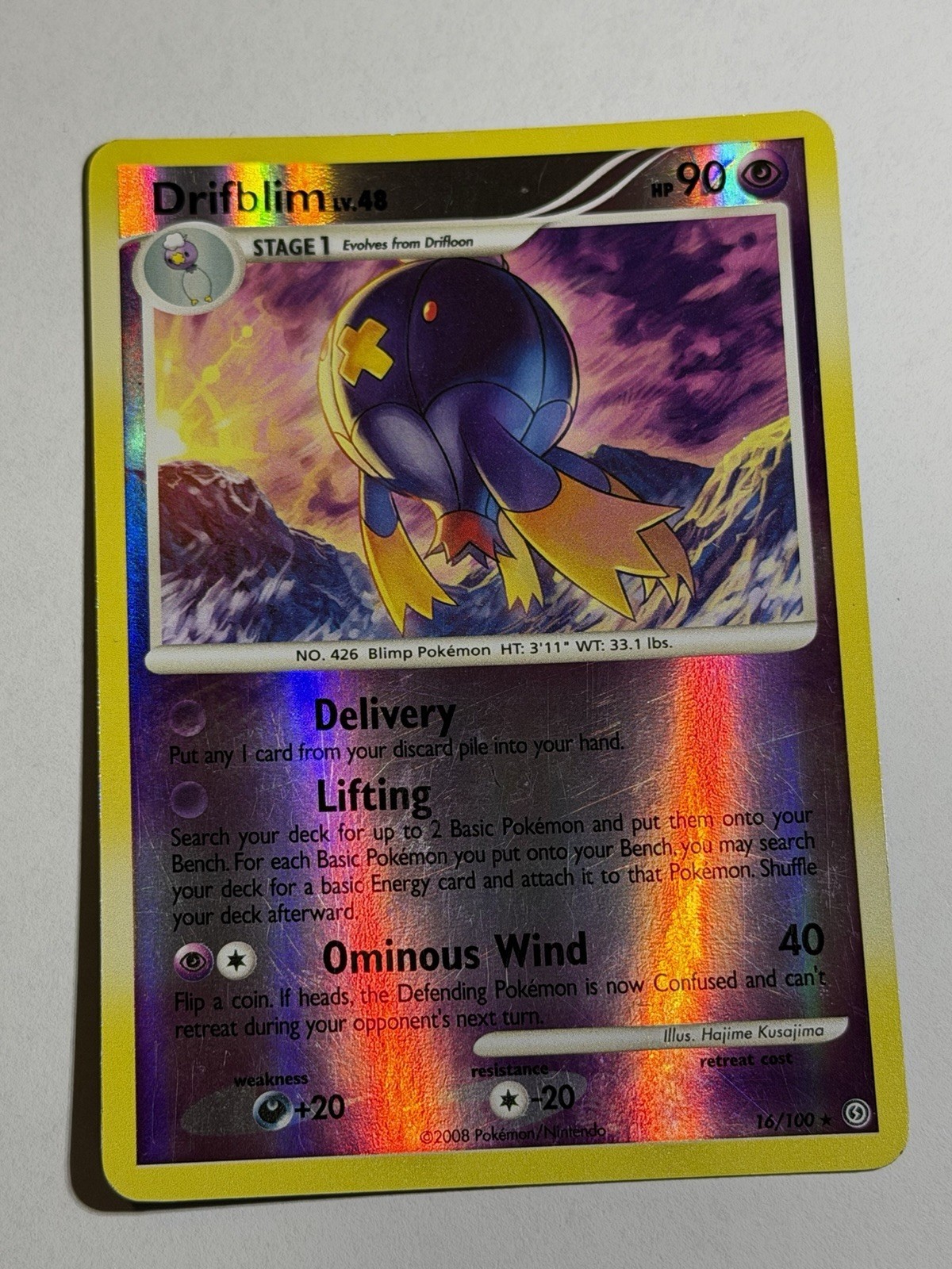 DRIFBLIM 2008 Pokemon Stormfront 16/100 RARE Reverse Holo POKÉMON LP