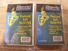 200 Old Stock Postcard Soft Sleeves, Ultra-Pro Brand Protection for Postal Cards