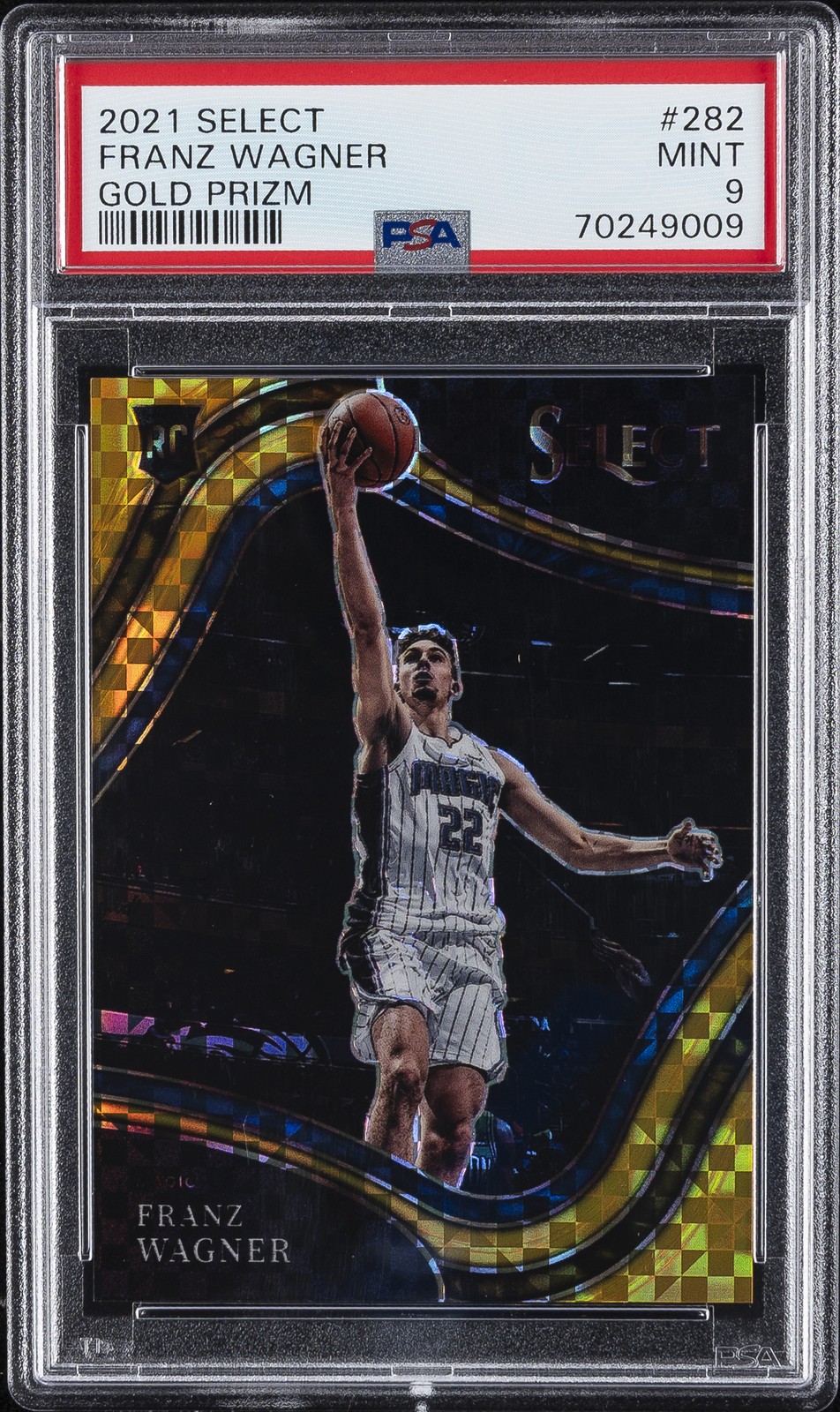 2021 PANINI SELECT GOLD PRIZM #282 FRANZ WAGNER 3/10 PSA 9