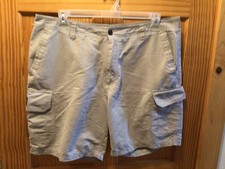 QUIKSILVER Waterman Collection Poly/Cotton Cargo Shorts Tan Men's Sz38 EUC