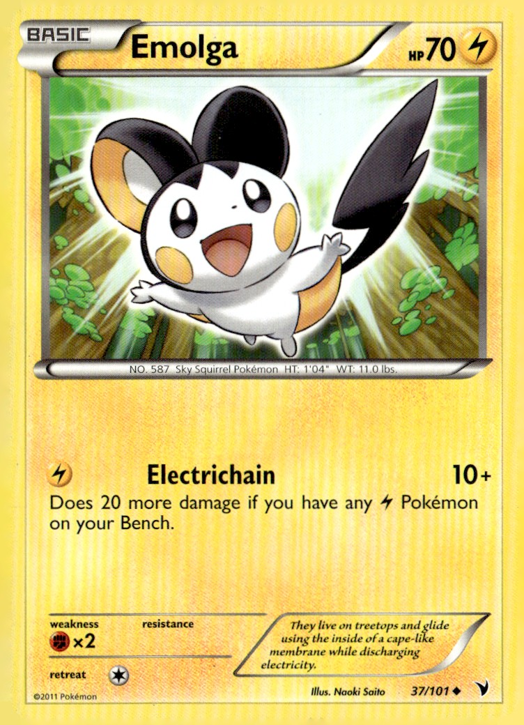 Emolga Uncommon Noble Victories 37/101 Pokémon TCG