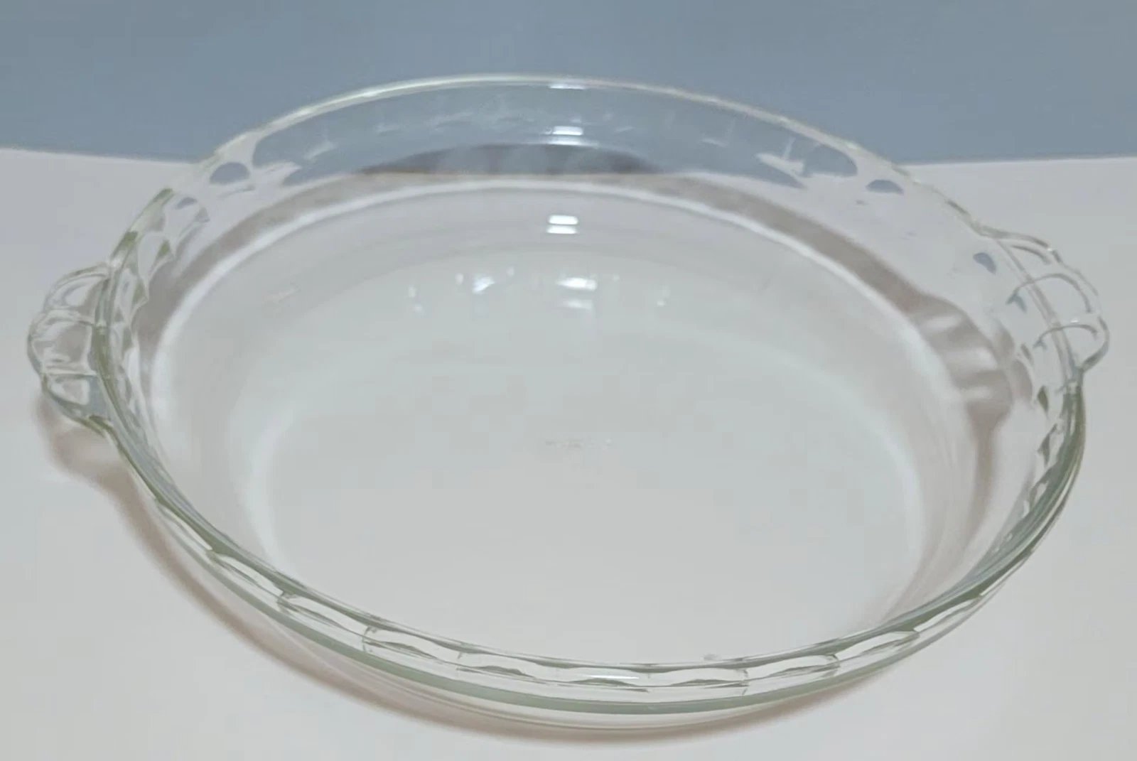 Pyrex Pie Dish Clear Glass 9.5" Round Fluted Scallop Edge #229 Deep Baking Plate