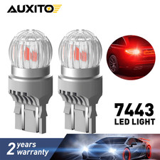2 PC AUXITO 7443 7440 Brake Tail Stop Light Red CANBUS Error Free LED Bulb
