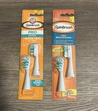 ARM & HAMMER Spinbrush Pro White Replacement Brush Heads SOFT 2 Count Lot of 2