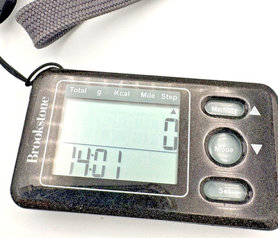 Brookstone Personal Fitness Pedometer Step Counter Walking Tracker Works