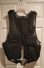Black Tactical Vest Right Hand w/ Holster + TACTICAL BELT - Fully Adjustable