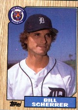 1987 Topps Bill Scherrer #98 Detroit Tigers Baseball MLB Wood Grain Pitcher Card