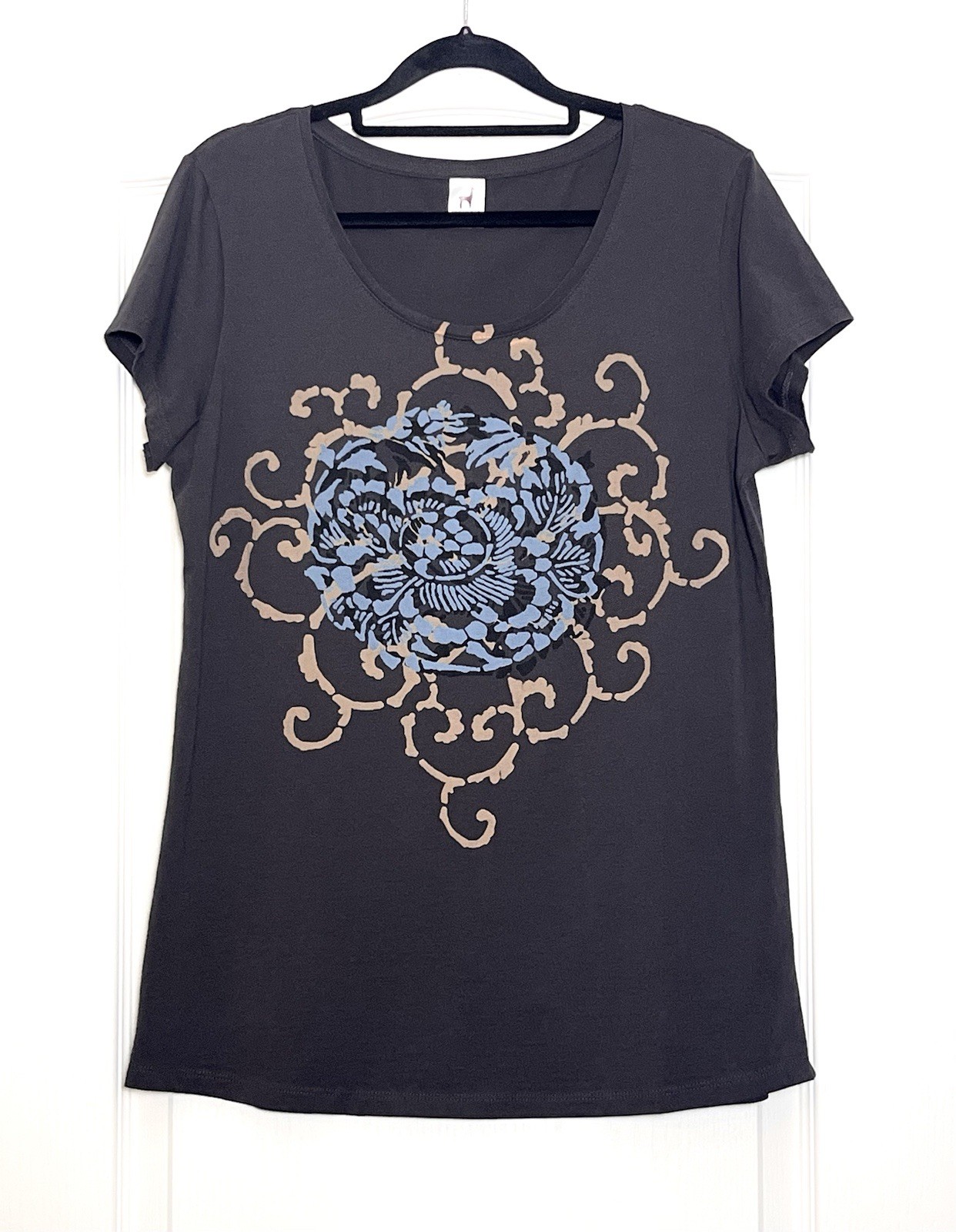 Peruvian Connection 100% Pima Cotton Japanese Art Tee Shirt Size M Multicolor