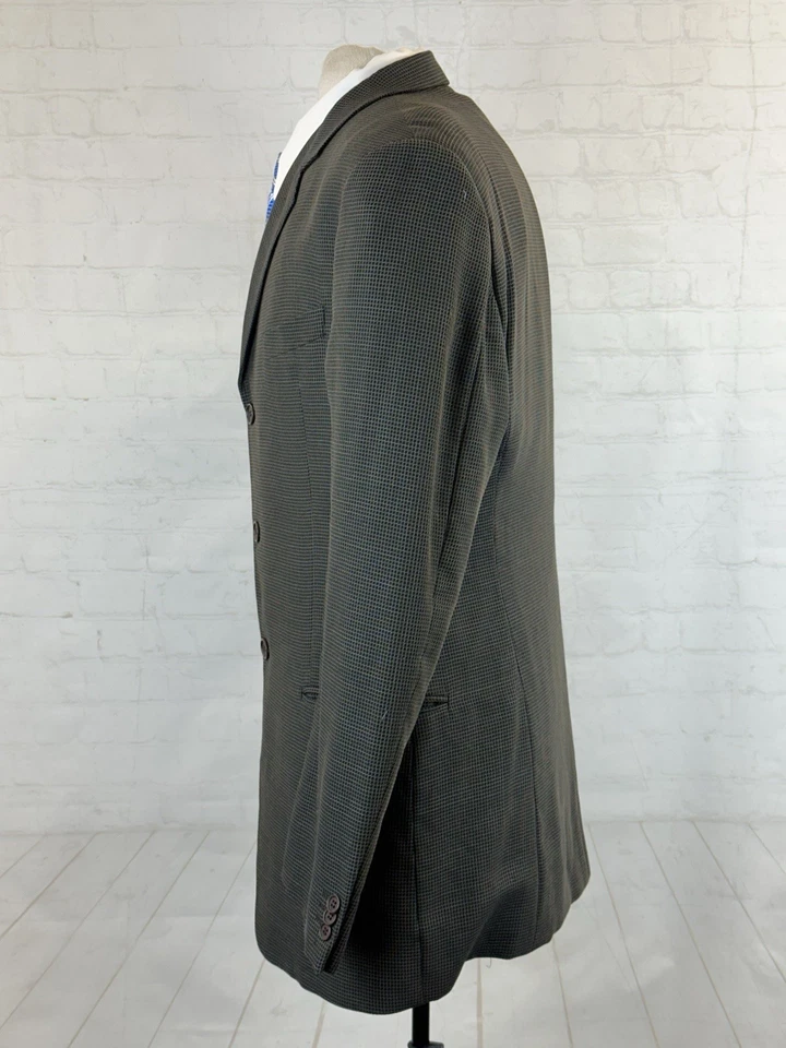Blazer Mani By Armani EE. UU. Para Hombre Gris Marrón Lana a Cuadros 42L Tres Botones Foto 3 de 4