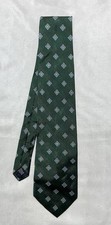 BROOKS BROTHERS men  s Geometric Silk Tie In Green Woven In Italy M.i.USA EX.CON